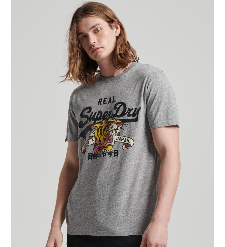 Camiseta Superdry Vintage Narrative Logo Cinza