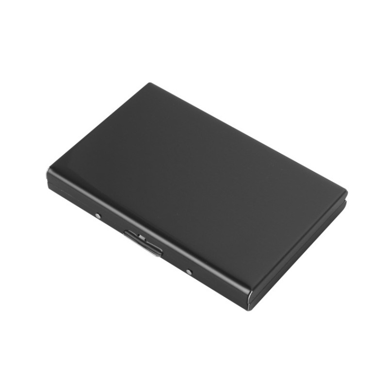 Mini Kreditkarten Alu Etui Antimagnetische Geldbörse mit 6 Fächern (RFID Schutz) - Schwarz
