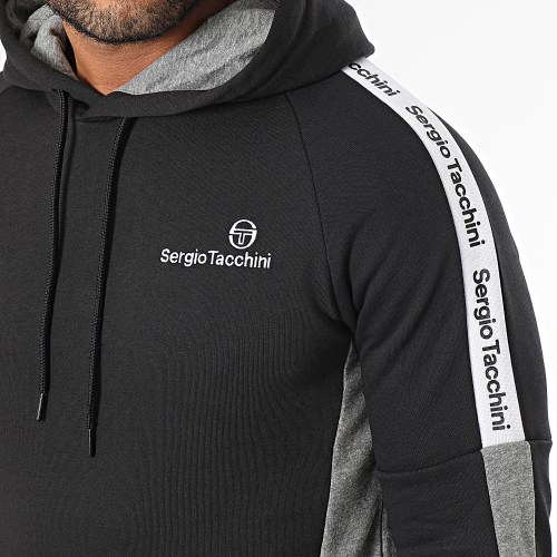 Sweat Capuche A Bandes 40673 Side Hoodie Noir
