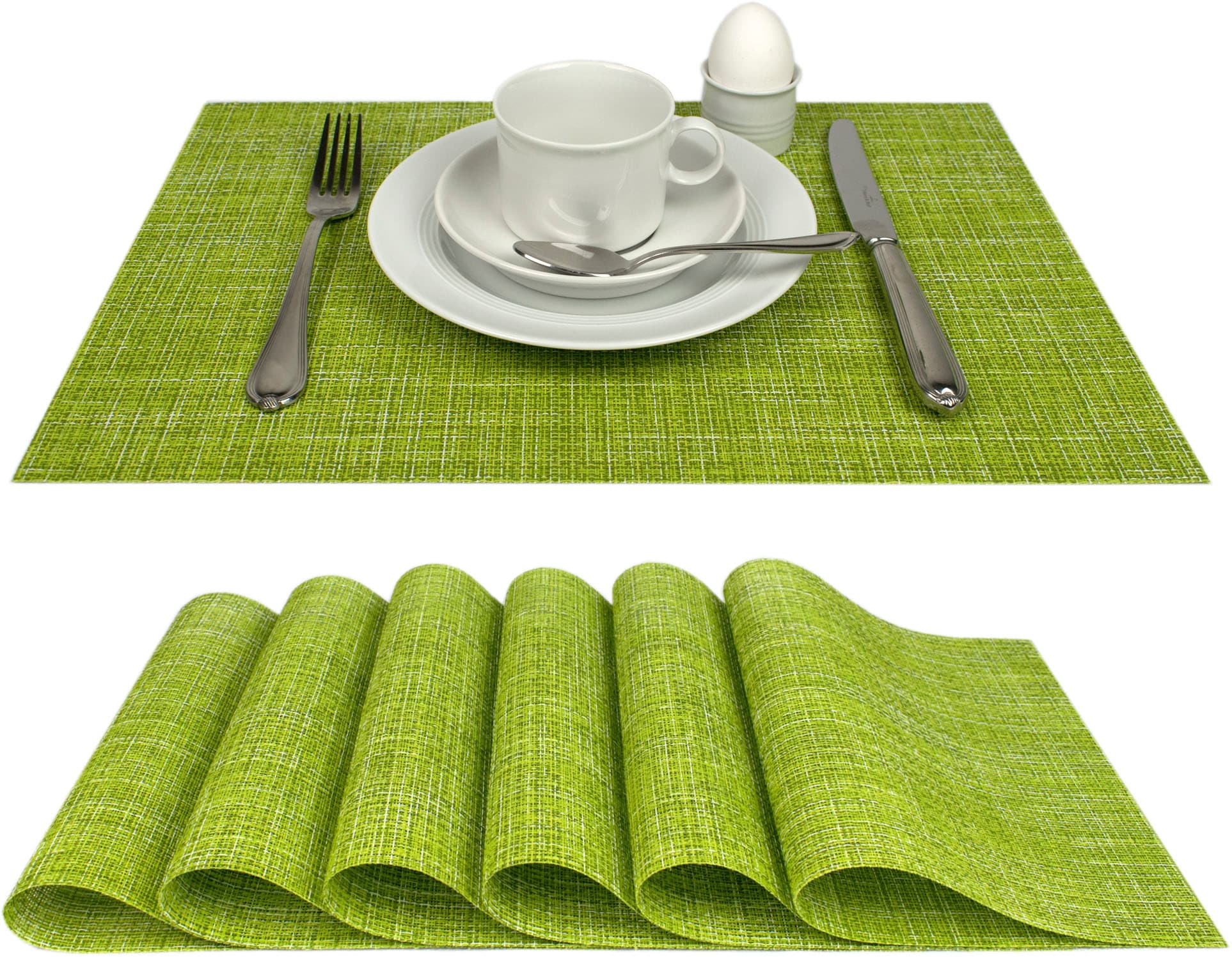 Delindo Lifestyle Platzset »Capri« in geflochtener Optik als 6er-Spar Set, abwischbar