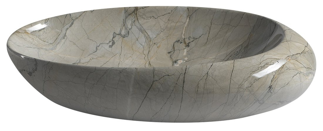 Sapho Dalma keramische waskom grijs marmer structuur 68x44x16,5cm