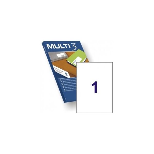 Multi 3 Etiquetas Adesivas A4 210x297mm 100 Folhas - APL4714