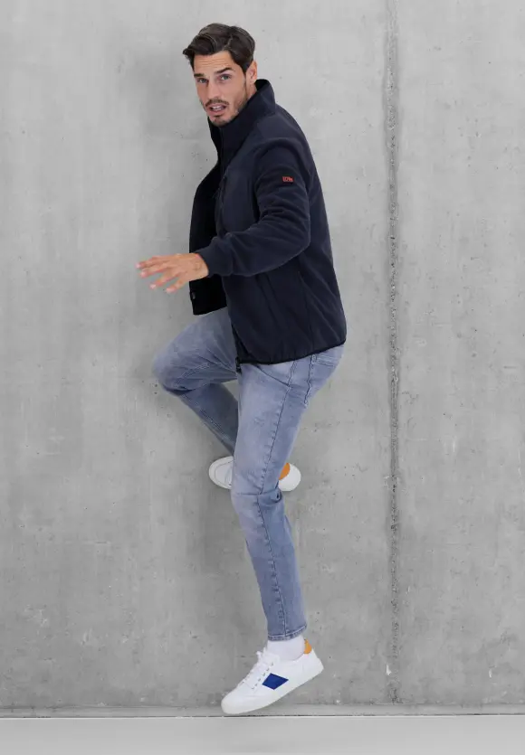 Fleece Cardigan - deep navy blue