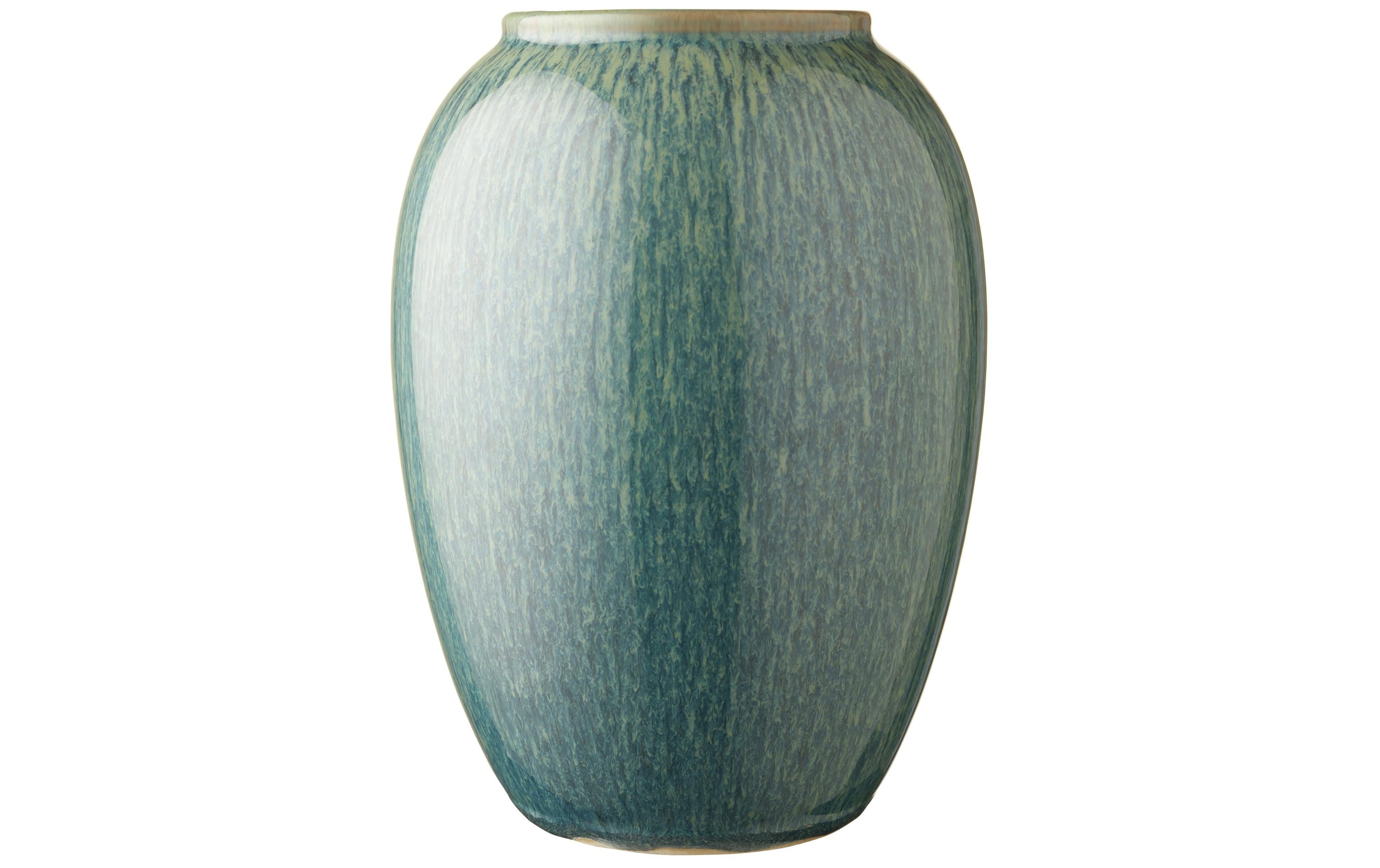 Vase 20 cm GrünBlumenvase aus Steinzeug