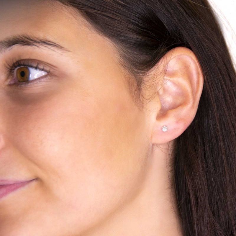 Boucles d'oreilles or jaune et diamants