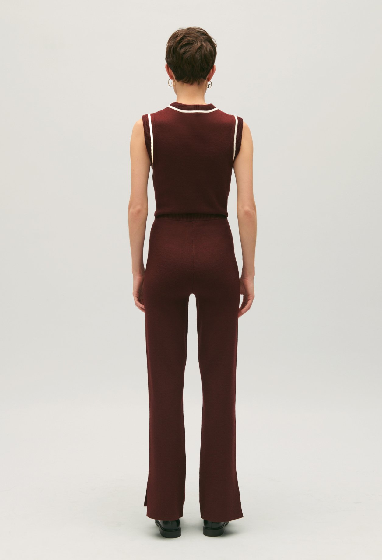 Pantalon droit fentes cheville