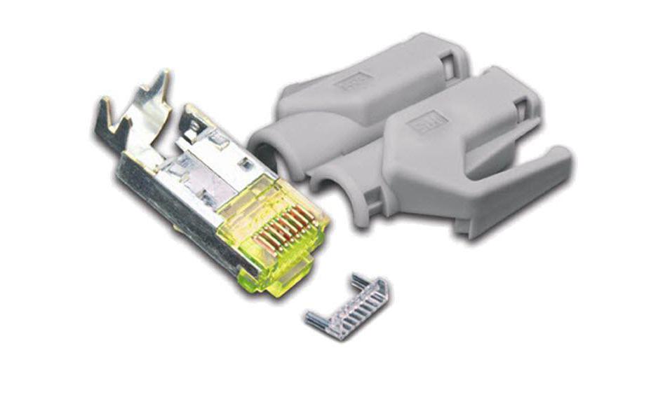 Stecker RJ45 Hirose TM31 50 Stück, Grau<br>50x CAT6A-Stecker, Grau