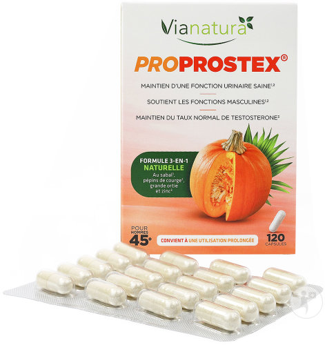 Vianatura Proprostex Complément Alimentaire Pour Les Hommes 45+ Ans 120 Gélules
