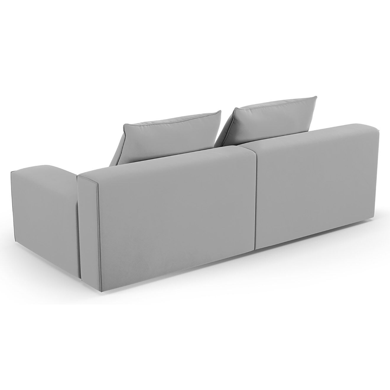 Mazzini Sofas Canapé Velours Ivy 3 Places gris clair - 210x105x89 cm