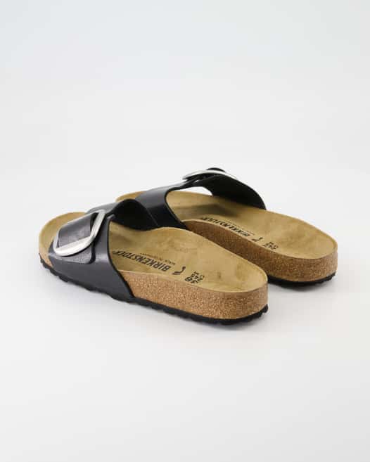 Birkenstock Madrid Big Buckle Pantoletten in Schwarz