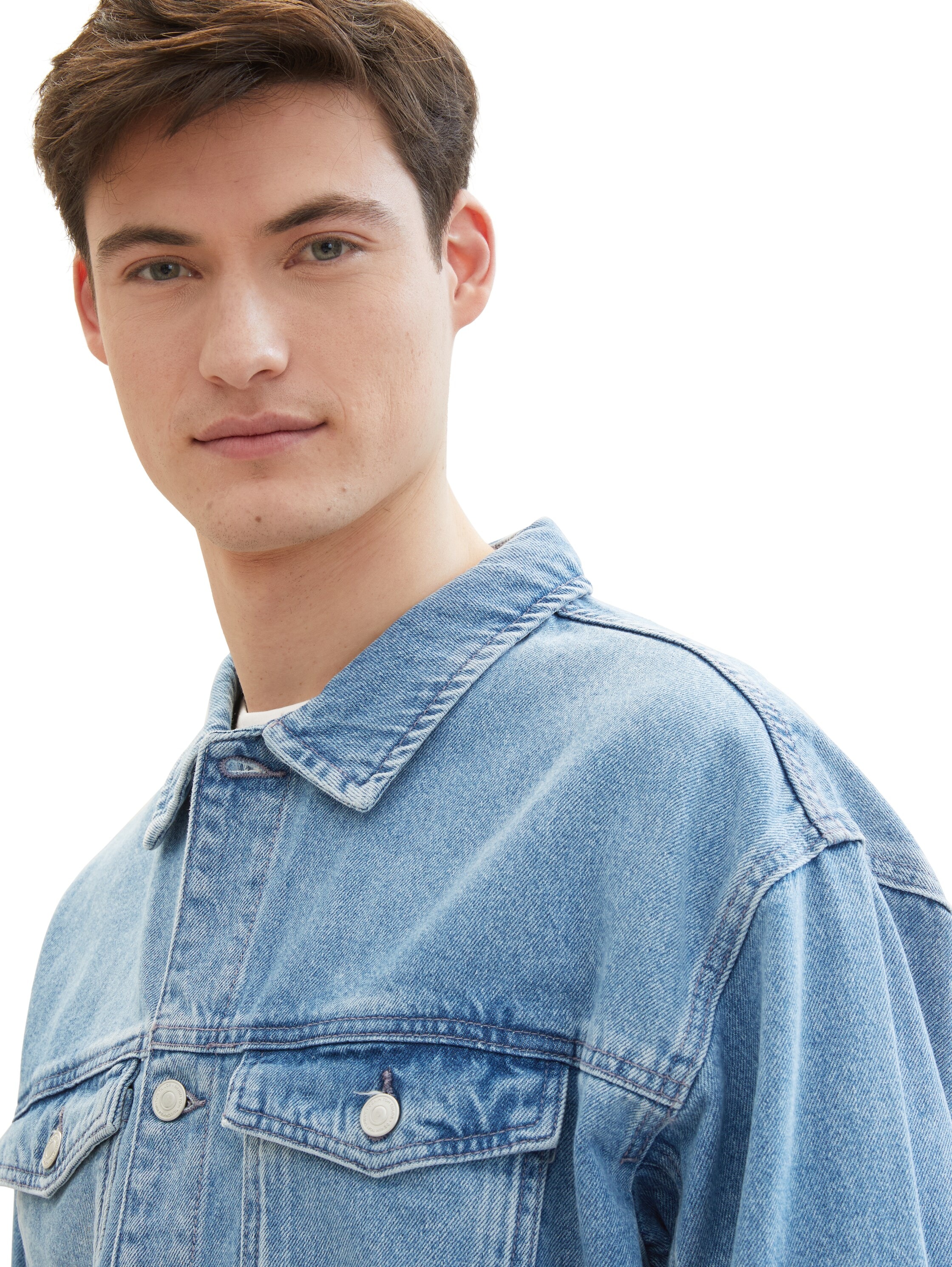 TOM TAILOR Denim Jeansjacke ohne Kapuze mit Knopfleiste