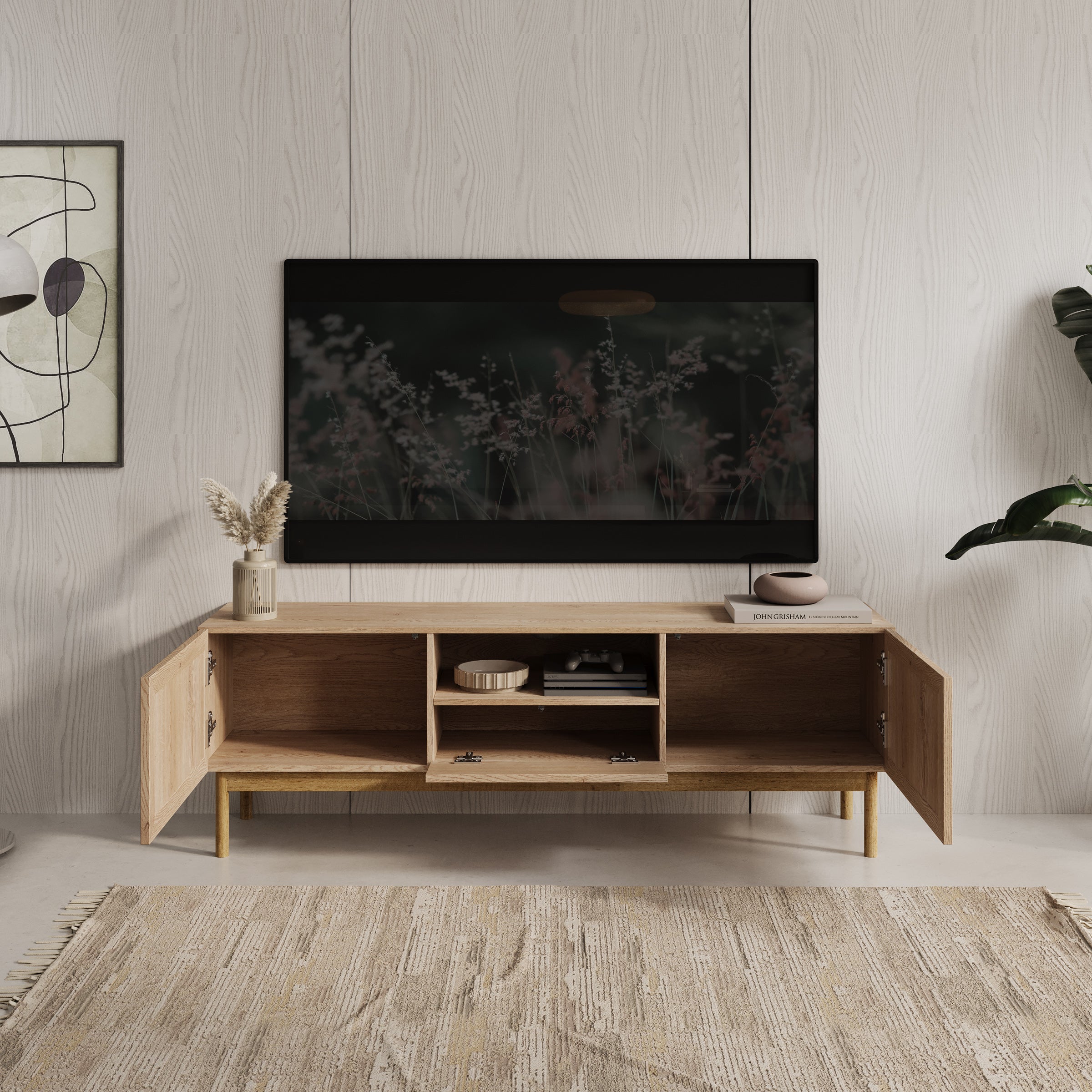 Meubella - TV-Meubel Storm - Eiken - 159 cm