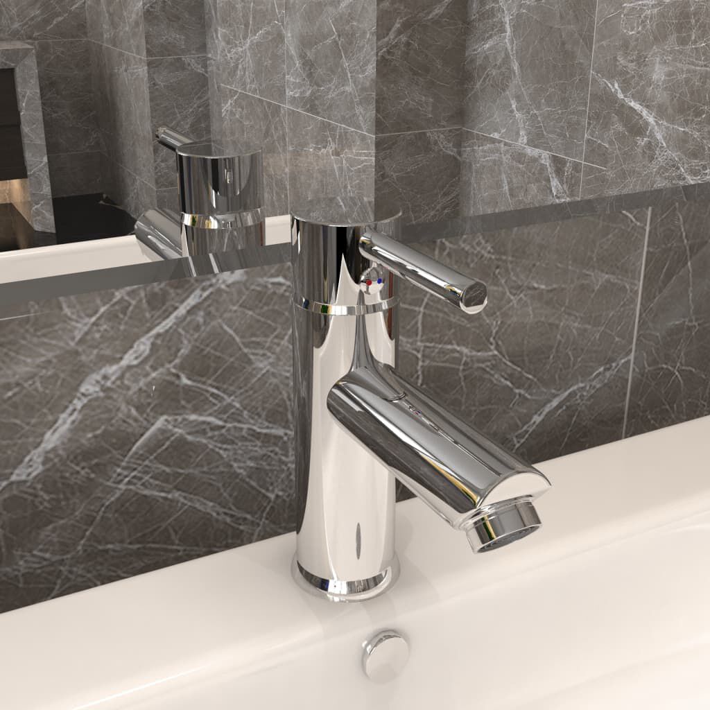 vidaXL Wastafelkraan Chroom 130x176 mm