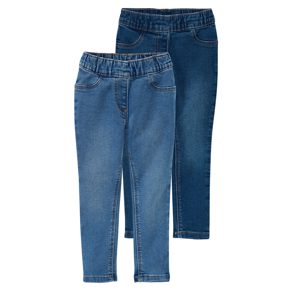 Famy 2 Mädchen Jeggings mit Stretch-Bund hellblau / dunkelblau