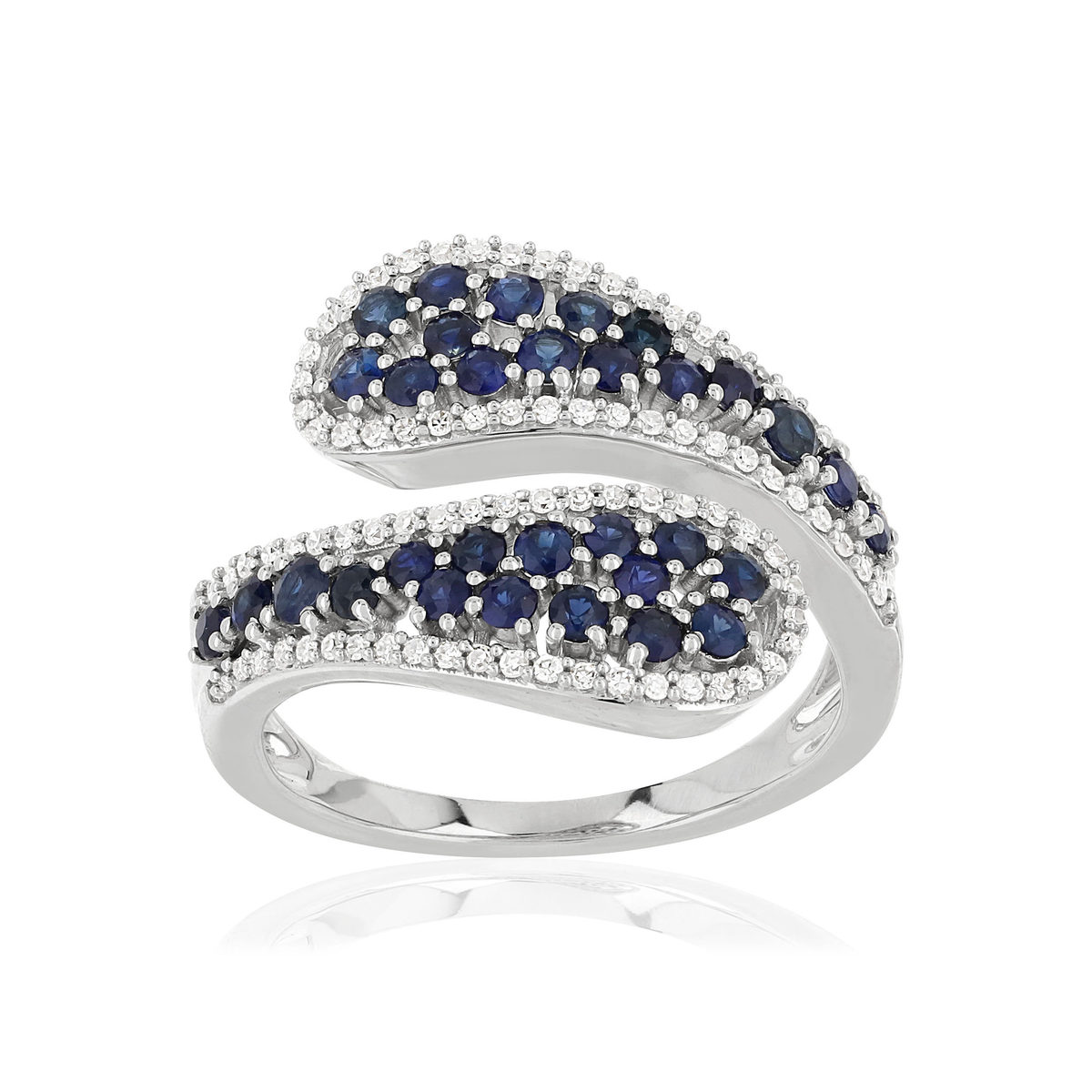Bague MATY Or 750 blanc Saphirs et Diamants