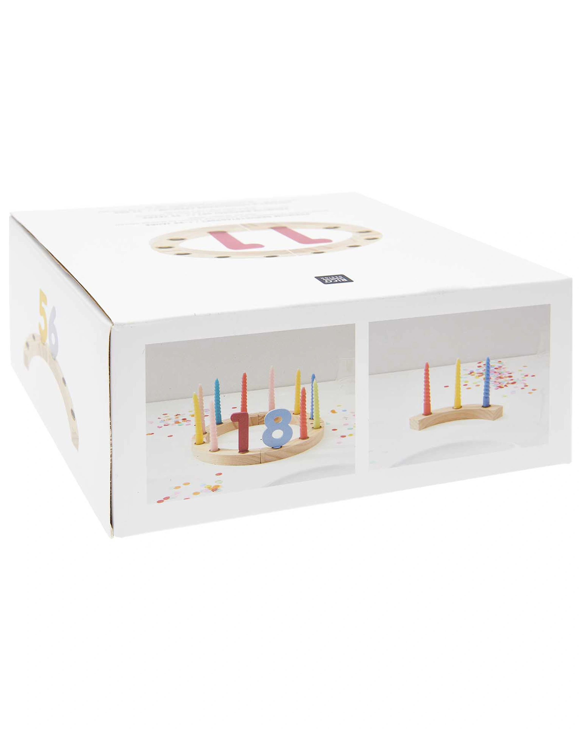 Holz-Kerzenring HAPPY BIRTHDAY mit Zahlen