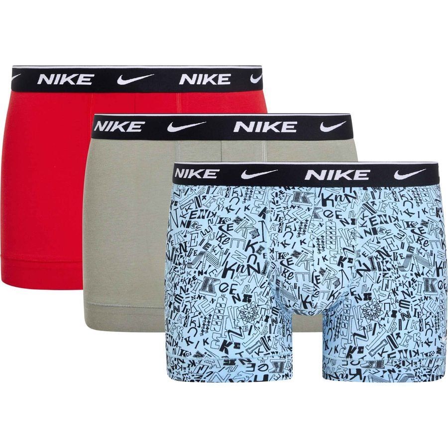 Nike Boxers Everyday Cotton Stretch Pack de 3 - Bleu/Gris/Rouge