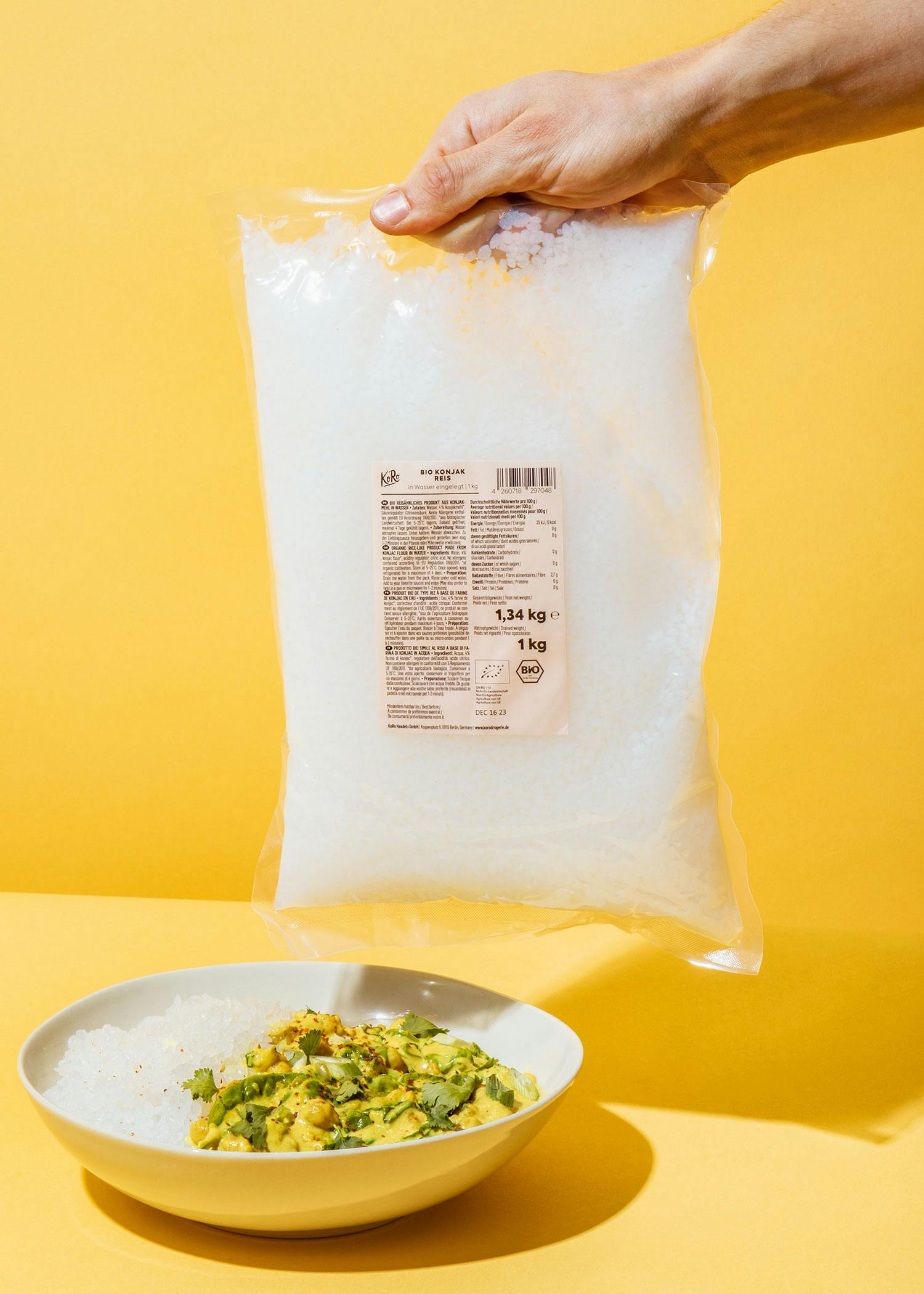 Bio Konjak Reis in Wasser 1 kg