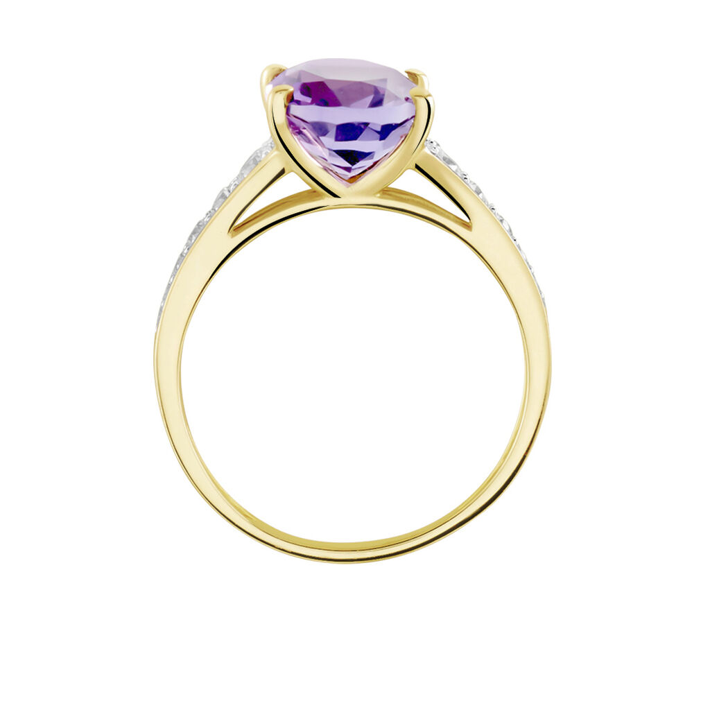 Bague Or Jaune Marie-camille Améthyste Oxydes De Zirconium