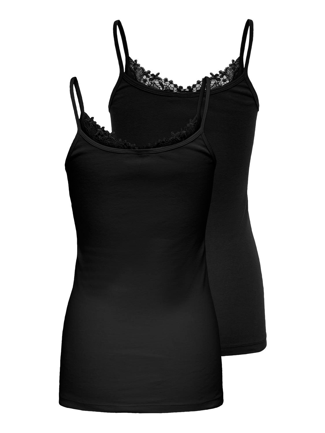 ONLY CARMAKOMA Spaghettitop »CARLULU LACE SINGLET 2PACK CS JRS ZL« Packung, 2