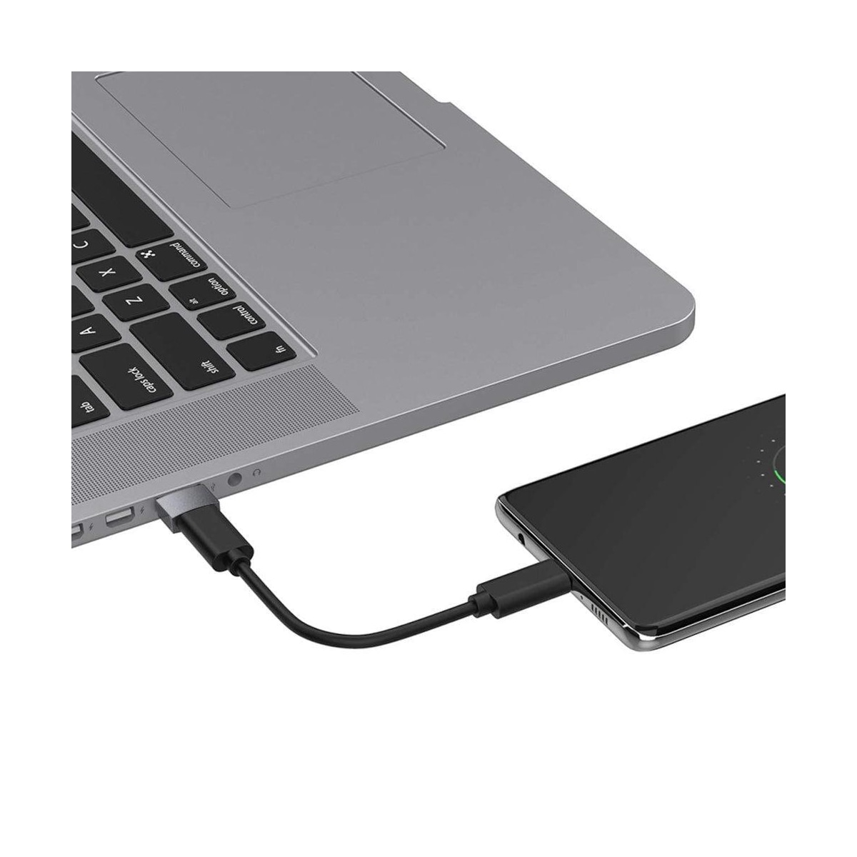 NÖRDIC USB C til OTG USB En mini adapter metall grå
