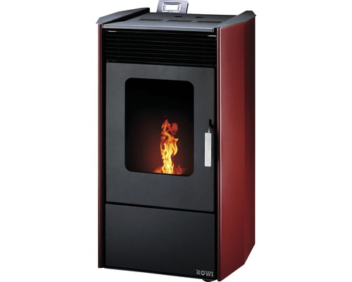 Pelletkachel Rowi Easy Premium 9 kW bordeaux