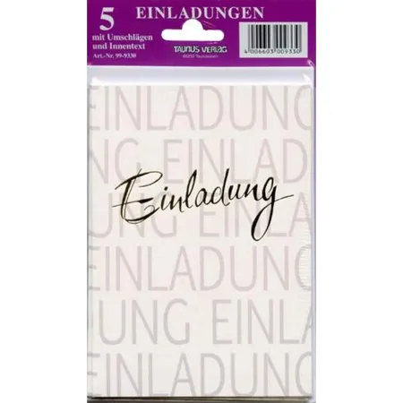 Taunus Verlag Einladungskarte neutral mit Goldschrift 5er Set, sortiert