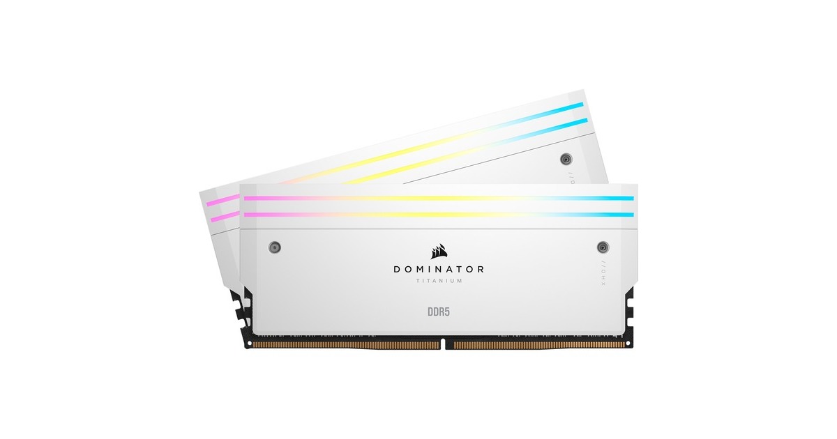 Corsair96 GB DDR5-6600 Kit werkgeheugen  (Wit, CMP96GX5M2B6600C32W, Dominator Titanium RGB, XMP 3.0)
