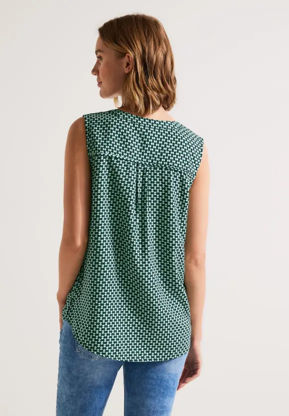 Minimalprint Blusentop - cool vintage green