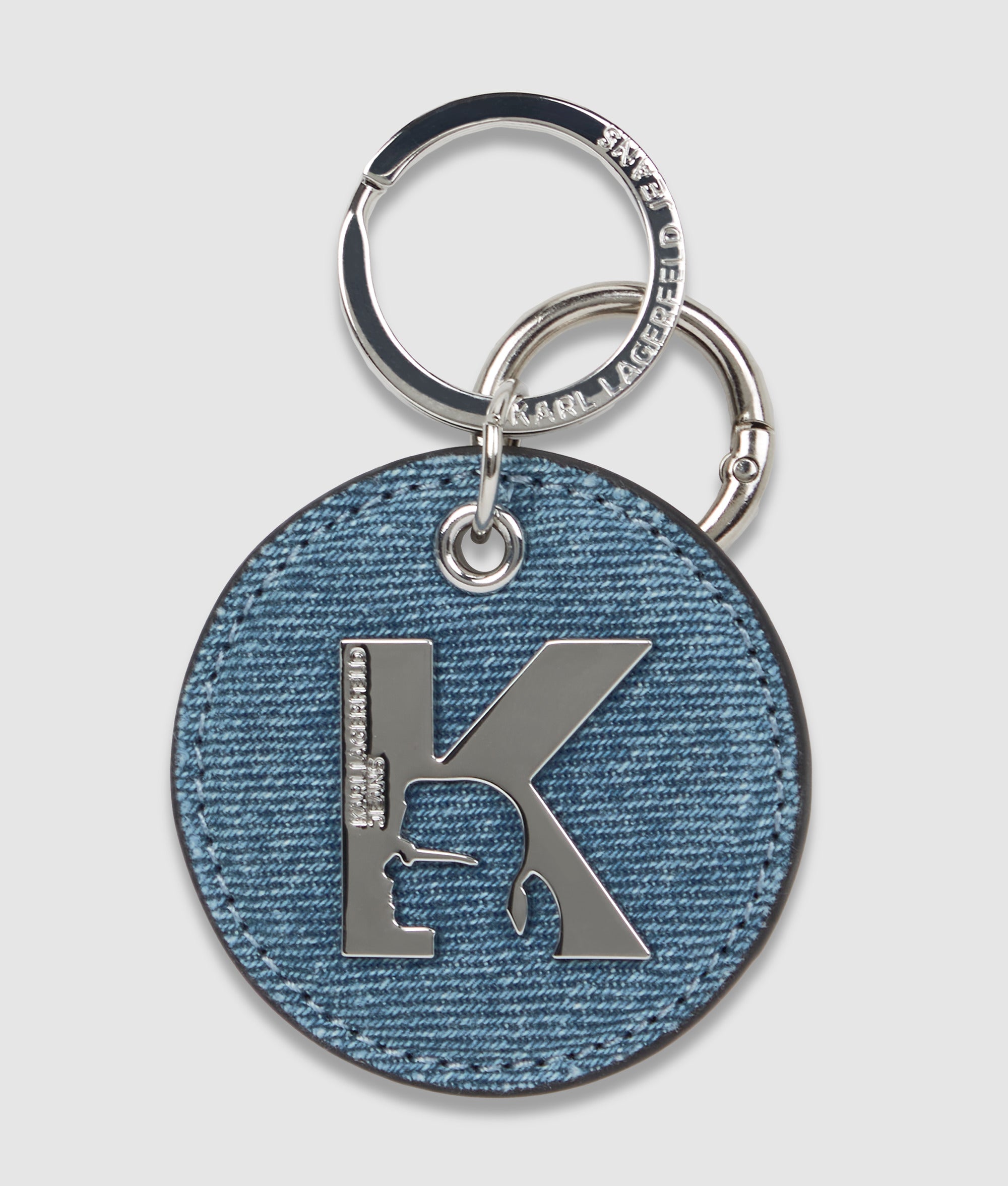K-logo denim sleutelhanger