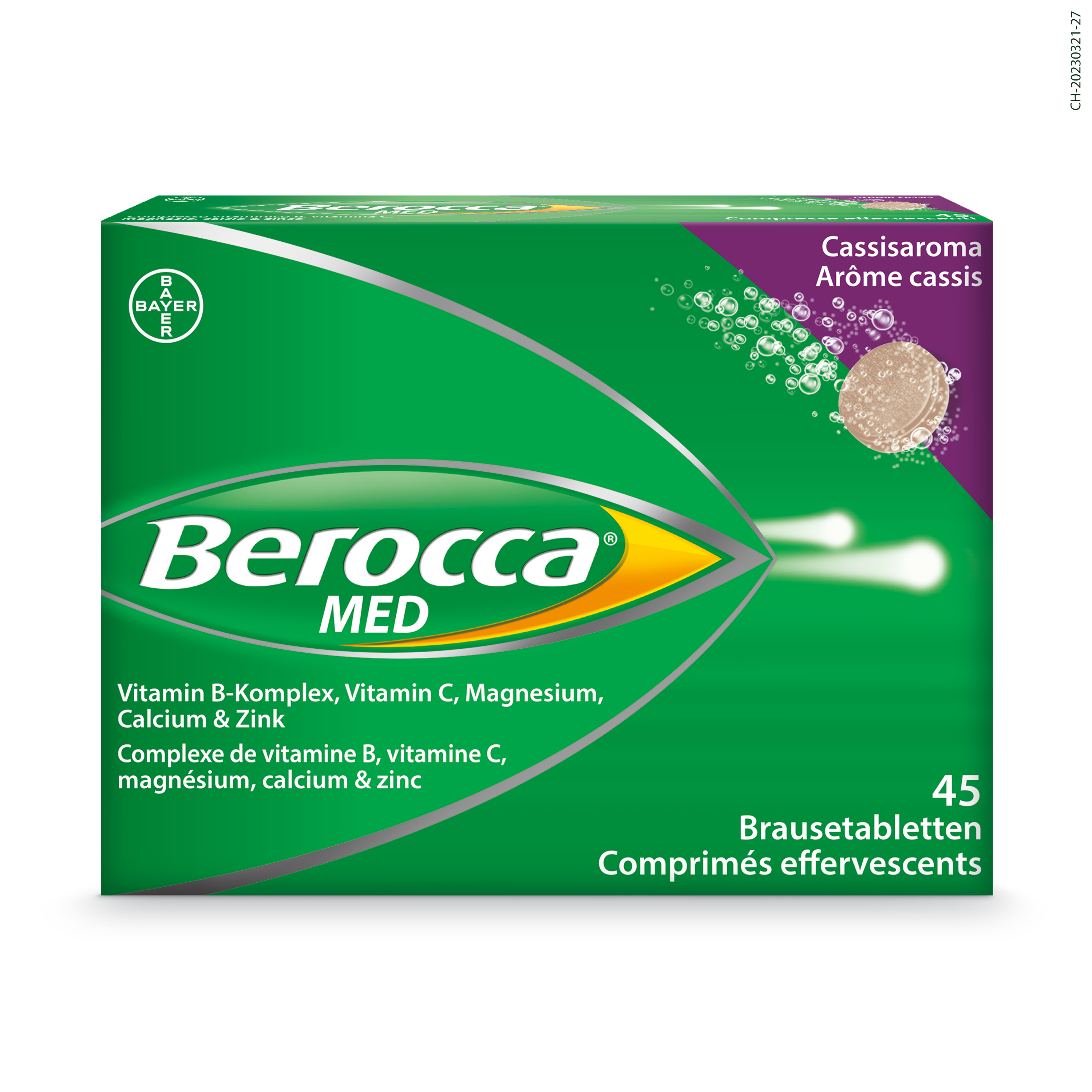 BEROCCA MED<br>45 Stück, Dose, Brausetablette, Cassisaroma