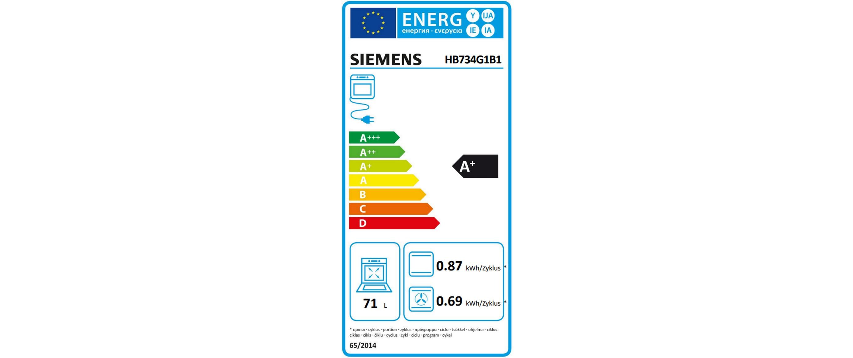 Einbaubackofen HB734G1B1 Schwarz A+<br>Einbauherd