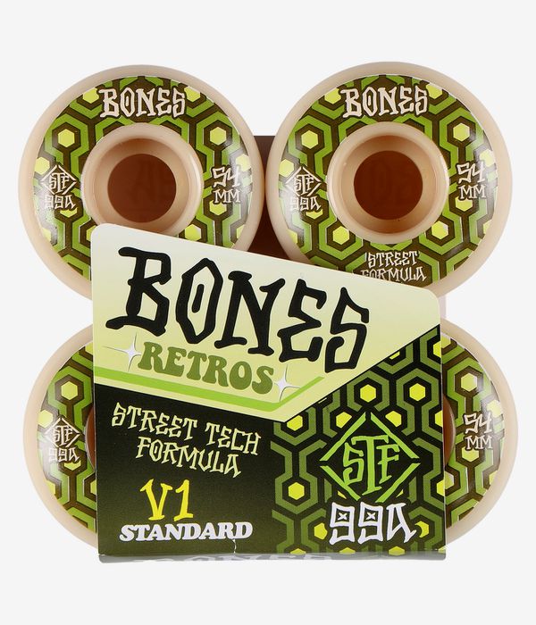 Bones STF Retros V1 Rollen (white green) 54mm 99A 4er Pack