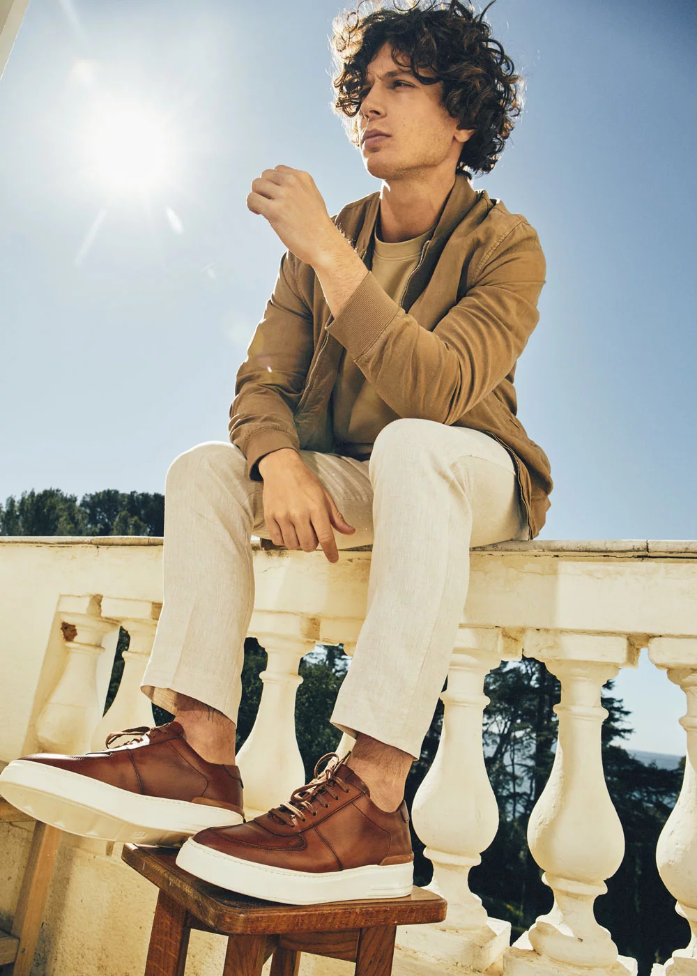 SNEAKERS SABATO CUIR MARRON