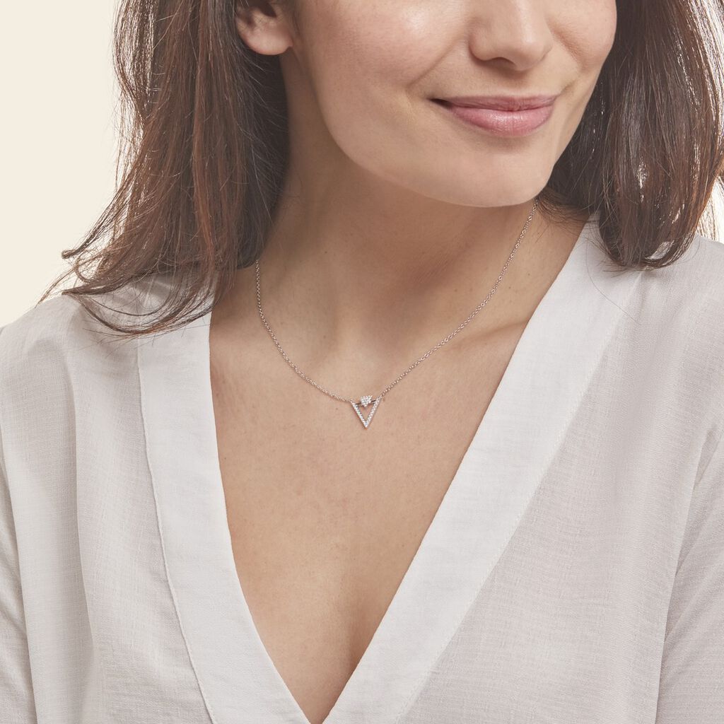 Collier Domnika Argent Blanc Oxyde De Zirconium