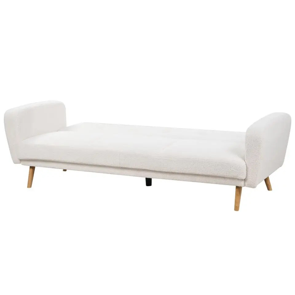 FLORLI - Slaapbank 3-zits - Wit - Bouclé