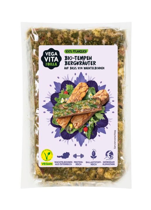 Vegavita Tempeh Wachtelbohne mit Bergkräuter