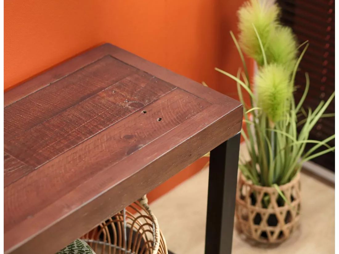 Banc Bois recyclé pieds métal 140 cm SAMOA