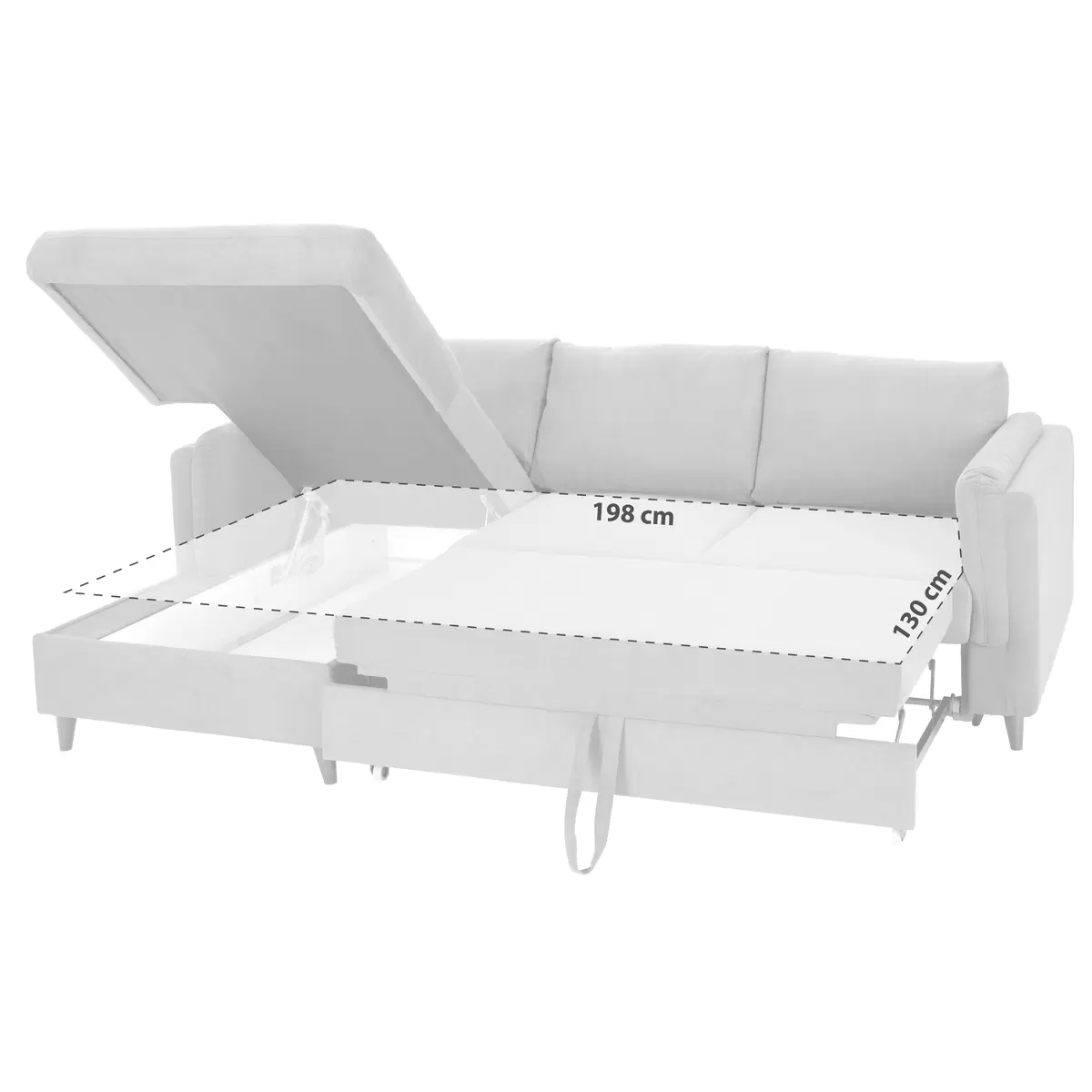Ecksofa Rokem 198 x 130 Anthrazit