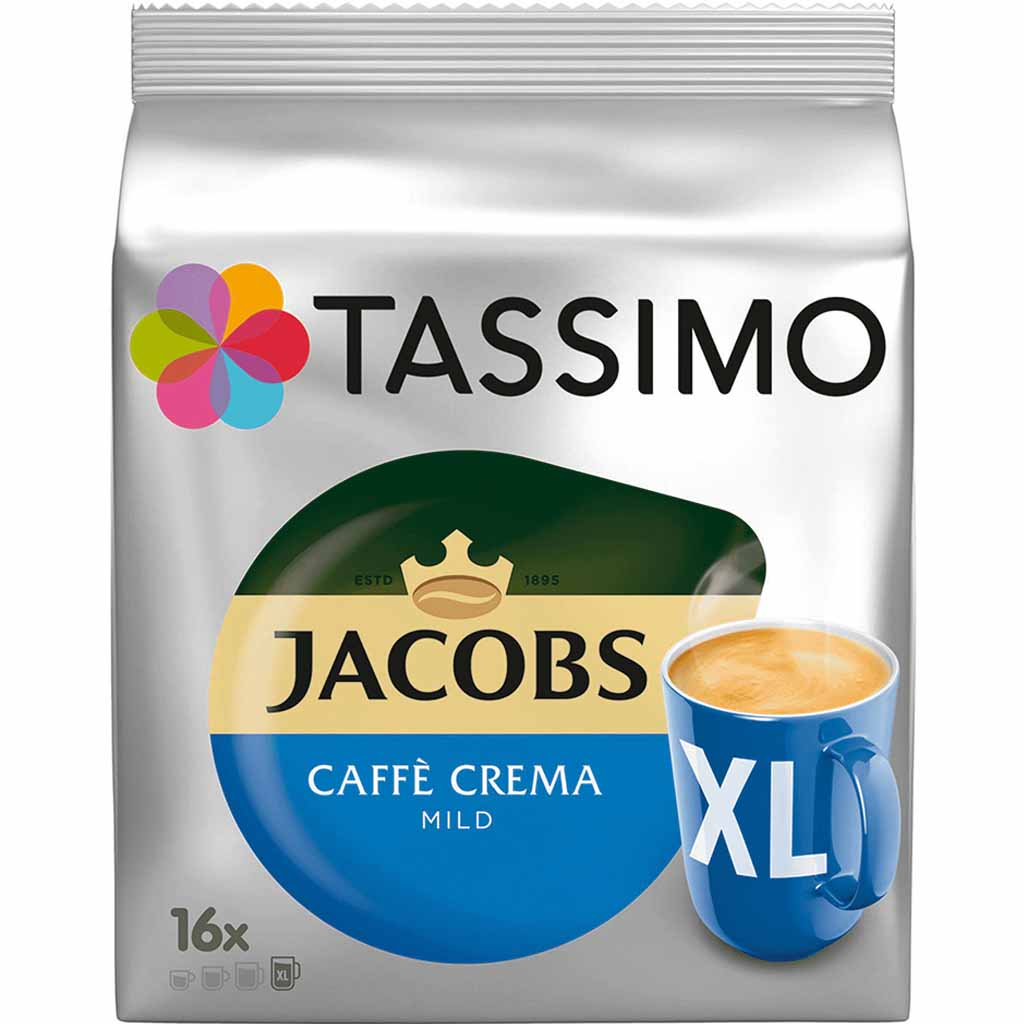 Tassimo Jacobs Caffe Crema mild XL 16 Kaffee Kapseln MHD:16.11.25