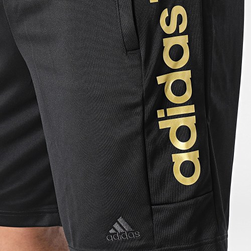 Short Jogging A Bandes Tiro Noir Doré