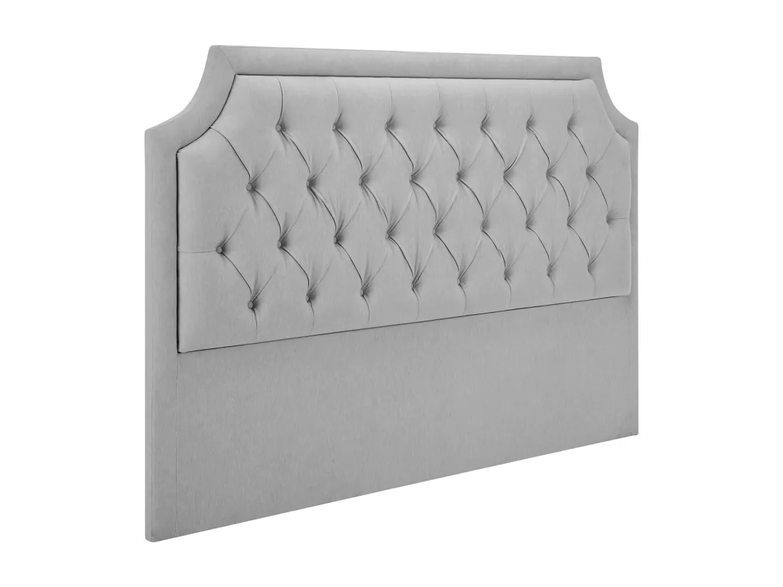 Tête de lit capitonnée 200 cm - Tissu - Gris clair - JOHENE