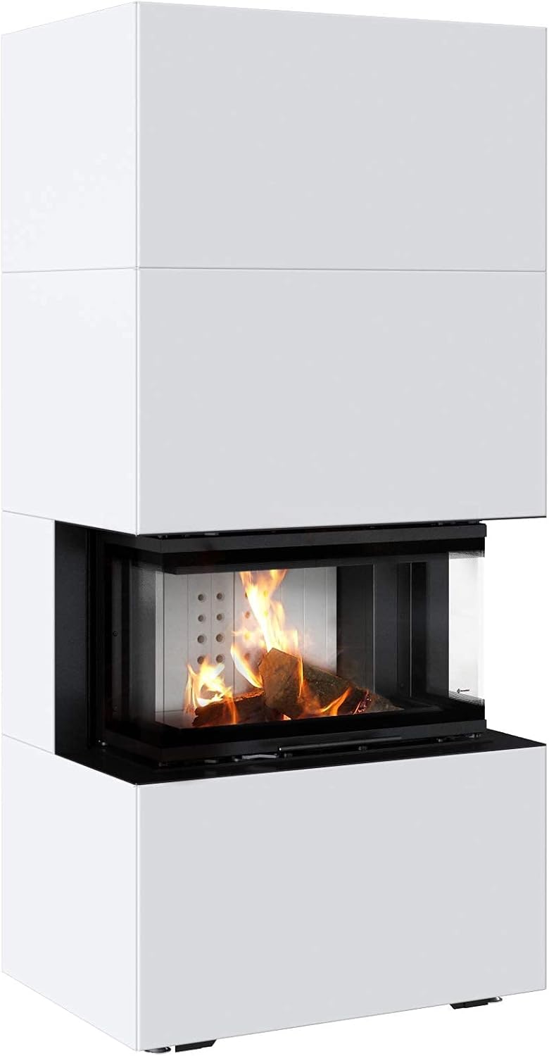 KRATKI Kaminbausatz Home Easy Box | Kamineinsatz 7 kW | 180,1 x 84,2 cm | Schwarz | Heizeinsatz mit Doppeltüröffnungssystem Guillotine nach Links & rechts | 2.BimSchV 15a B-Vg | Ideal für Zuhause