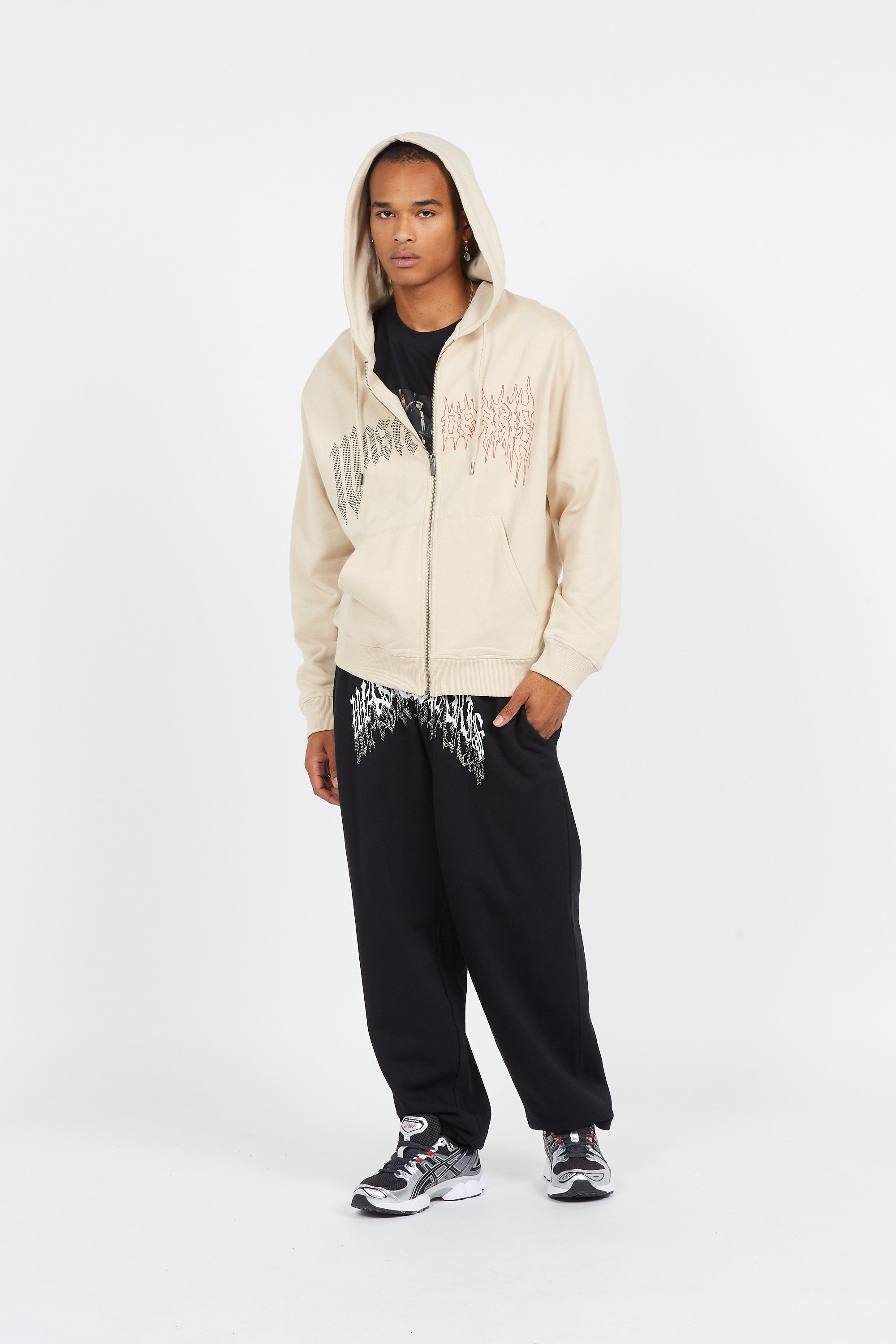 WASTED Hoodie zippé HOODIE ZIP CROWN PITCHER Beige