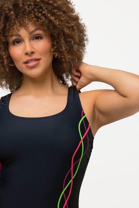 Badeanzug, Pipings, ohne Softcups, Unterbrustband