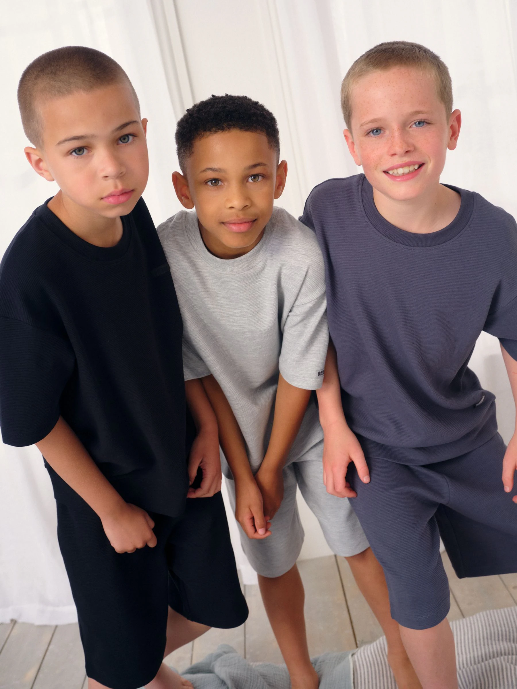 Zwart/grijs - Set van 3 pyjama's met short (3-16 jr)