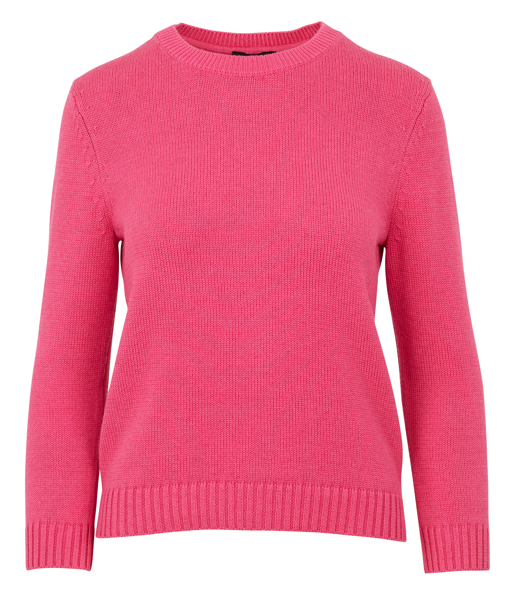 Pull col rond en coton mélangé| Rose