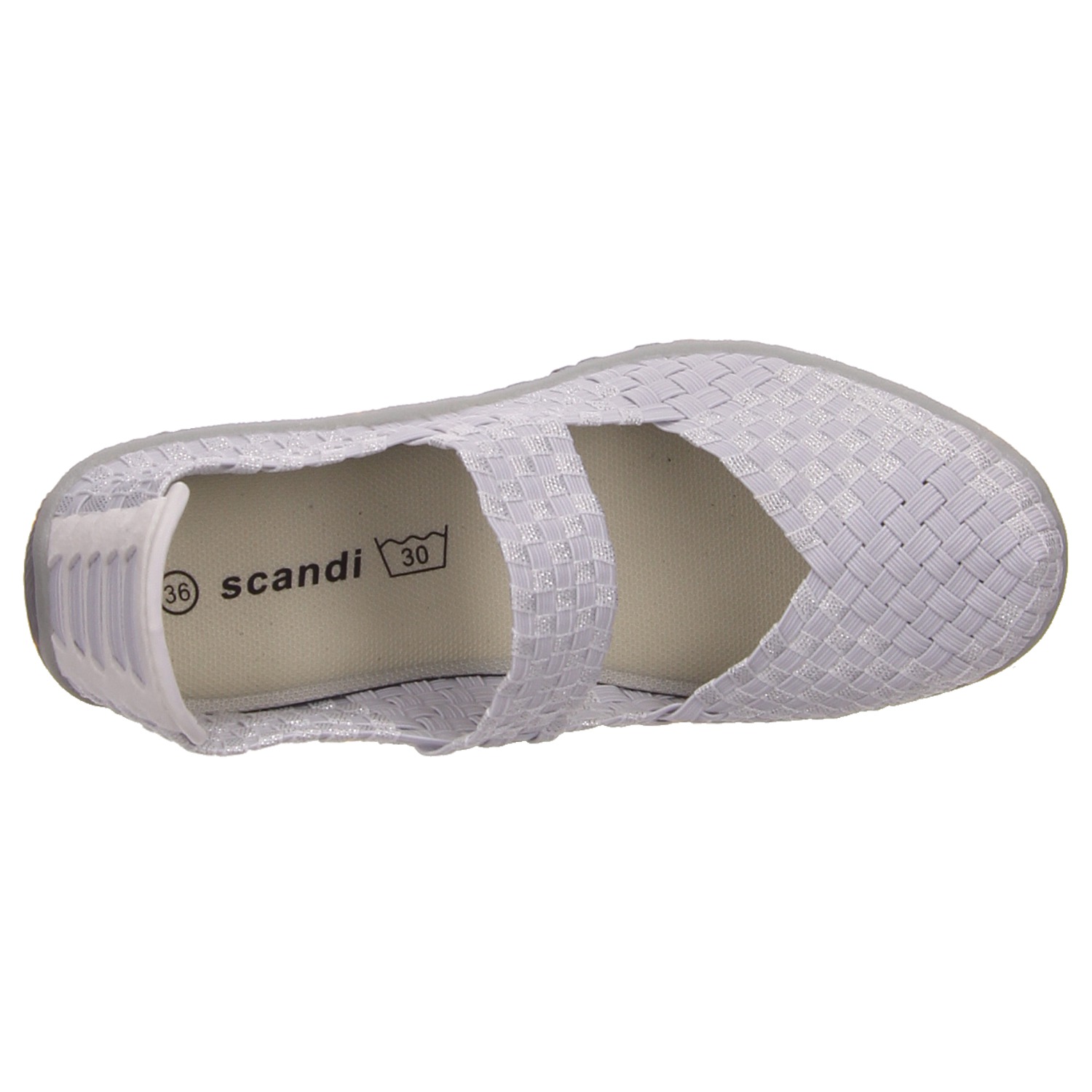 Scandi Slipper weiß blau weiss/weiss kombi