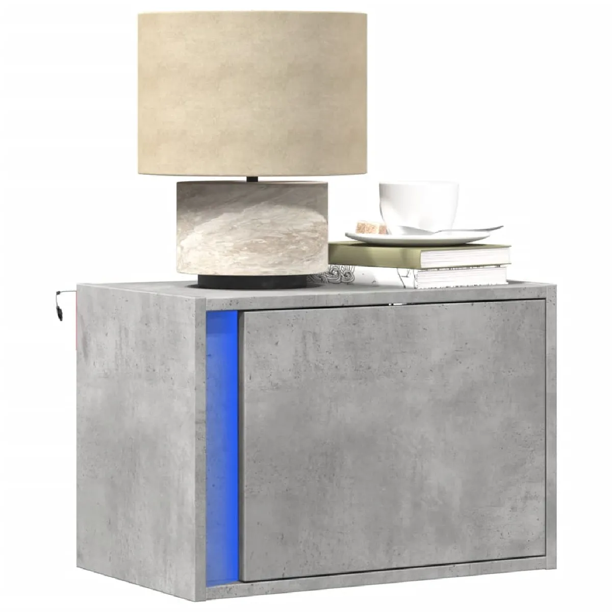 VidaXL Table de Chevet Murale LED