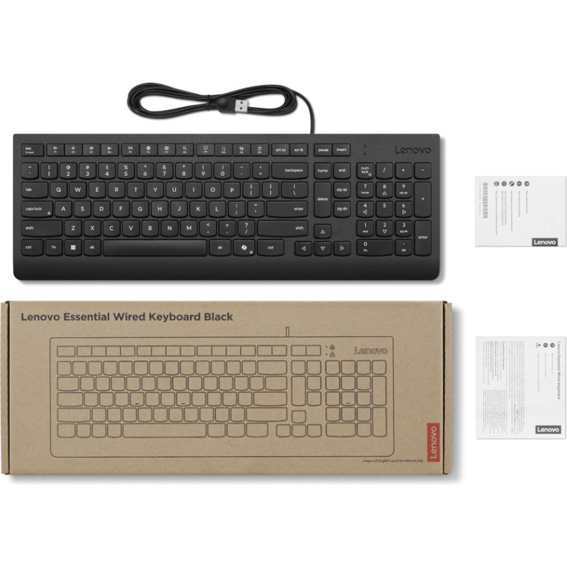 Lenovo 4Y41R64633 clavier maison/bureau USB Anglais américain Noir